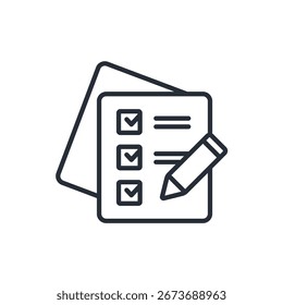 ícone da tarefa. vetor.Sinal de estilo traço.linear editável para usar design da Web,ilustração logo.Symbol.