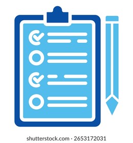 Ícones De Tarefa Em Estilo Azul, Ilustração De Vetor