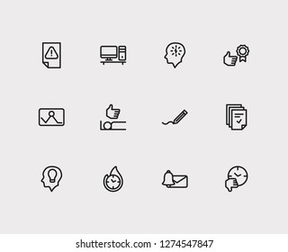 Task icons set. Email alert and task icons with urgent task, start from scratch and waste time. Set of voting for web app logo UI design.