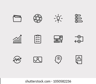 Task icons set. Periodic breaks and task icons with urgent task, manage stress and group tasks. Set of elements including device for web app logo UI design.