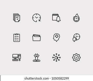 Task Icons Set. To-do List And Task Icons With Capability, Group Tasks And Productive Hours. Set Of Elements Including Tech For Web App Logo UI Design.