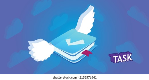 Task isometric design icon. Vector web illustration. 3d colorful concept