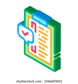task list of audit color icon vector. isometric task list of audit sign. color isolated symbol illustration