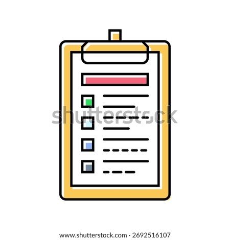 task list clipboard hybrid work color icon vector. task list clipboard hybrid work sign. isolated symbol illustration