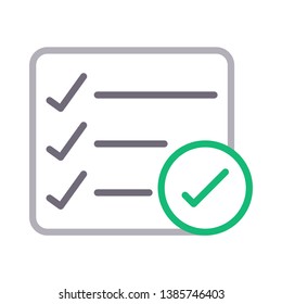 task list complete color line icon