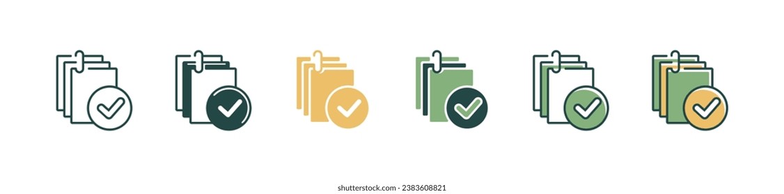 task list document approved with checkmark icon vector complete work checklist clipboard symbol illustration for web and app