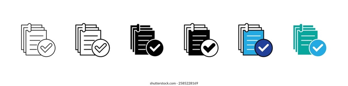 task list document approved with checkmark icon vector complete work checklist clipboard symbol illustration for web and app