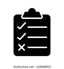 task list glyph flat vector icon