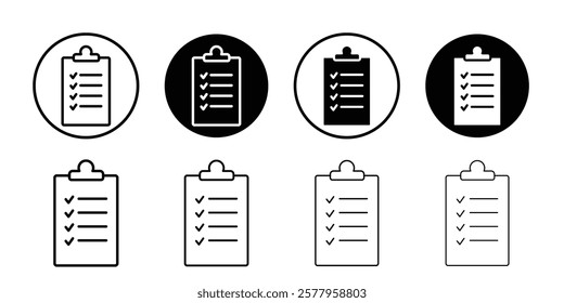 Task list icon black and white vector sign