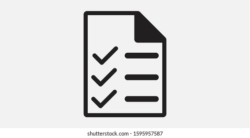 Task list icon . Checklist icon. Clipboard and Check mark symbol. List vector icon. Vector illustration icon