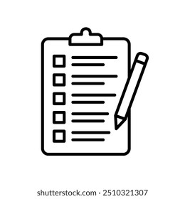 Icono de lista de tareas con Portapapeles y lápiz
