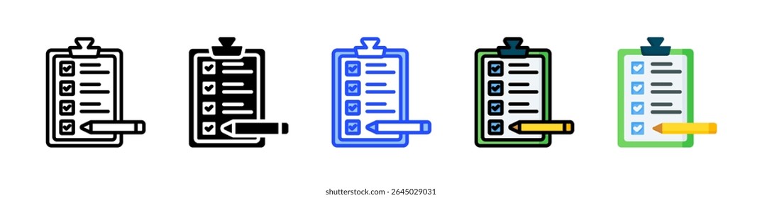 Task List Icon Collection With Multiple Styles