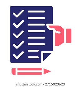 Icono de lista de tareas Color Relleno Estilo Ilustración vectorial