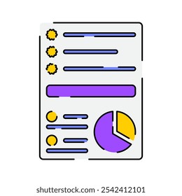 Aufgabenliste Symbol Illustration mit heller Farbpalette im flachen Design-Stil für Business und Office Design.