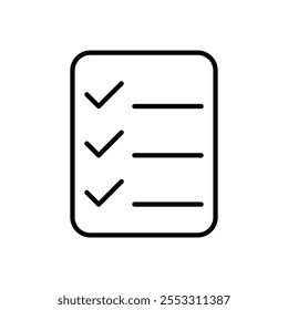 Icono de lista de tareas aislado sobre fondo blanco