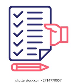 Task List Icon Line Color Style Vector Illustration