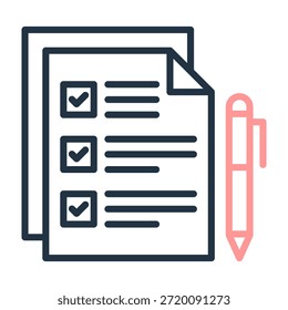 Ilustración vectorial de diseño de color de línea de icono de lista de tareas