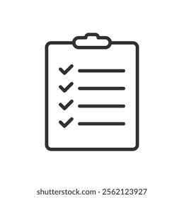 Task list, icon in line design. Task list, checklist, to-do list, tasks planner, tasks management, productivity, task organization on white background vector. Task list editable stroke icon