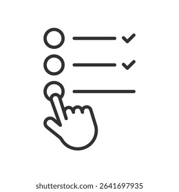 Task list, icon in line design. Task list, to-do list, checklist, task management, daily tasks, productivity, organize tasks on white background vector. Task list, editable stroke icon
