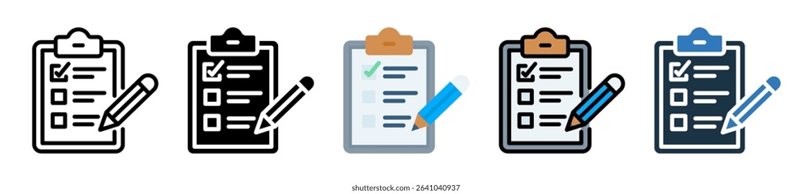 Task List Icon Multiple Style Vector Illustration