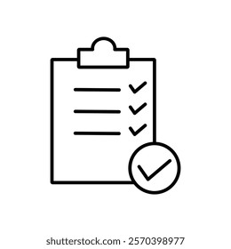 Task list icon Outline thin set