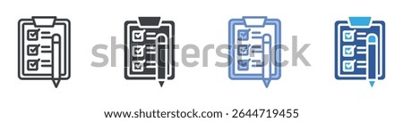 Task List icon set multiple style collection