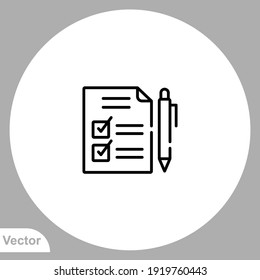 Vector de signo de icono de lista de tareas,Símbolo, ilustración de logotipo para web y móvil