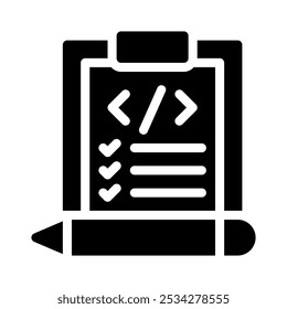 Icono de lista de tareas con glifo de estilo