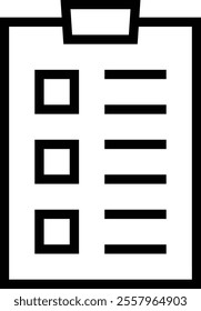 task list icon. Thin linear style design isolated on white background