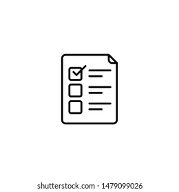 task list icon vector. exam vector symbol. exam icon vector. white background. web design and mobile design