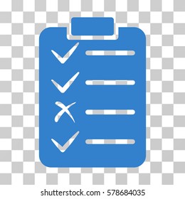 Task List icon. Vector illustration style is flat iconic symbol, cobalt color, transparent background. Designed for web and software interfaces.