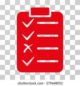 Task List icon. Vector illustration style is flat iconic symbol, red color, transparent background. Designed for web and software interfaces.
