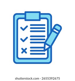 AufgabenlistensymbolBlaue Farbvektorgrafik