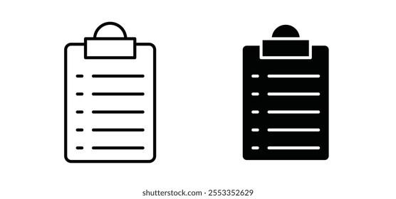 Task list icons in black filled and outlined style