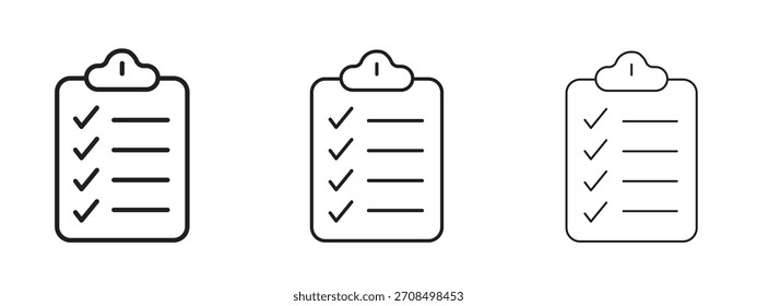 Iconos de lista de tareas. Colección de ícono de Vector perfecto de píxeles