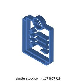 Task list isometric left top view 3D icon