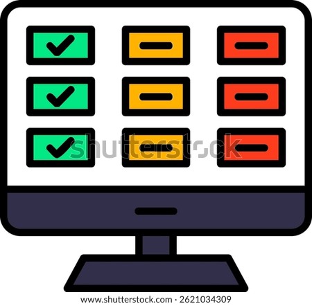 Task List Line Filled Vector Icon Design