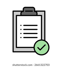 Task List lineal color icon vector illustration
