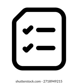 Ícone de linha moderna da lista de tarefas. Símbolo de vetor mínimo profissional representando o planejamento de tarefas pendentes da lista de verificação e o gerenciamento de projetos.

