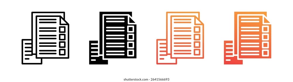 Task List Multi Style Icon Set Vector