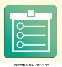 Task list sign icon on green light background.