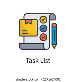 Task List vector filled outline Icon Design illustration. Miscellaneous Symbol on White background EPS 10 File
