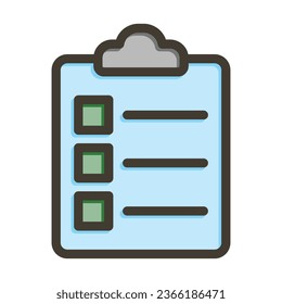 Task List Vector Thick Line Filled Colors Icon For Personal And Commercial Use.
