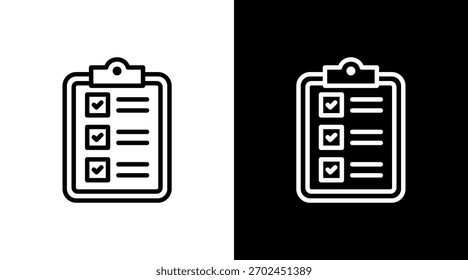 Task List White Icon Set Design