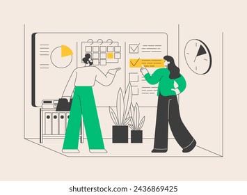 Task management abstract concept vector illustration. Project manager tool, business software, productivity online platform, task management application, progress tracking abstract metaphor.