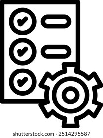 Elemento De Ícone De Linha De Vetor De Aplicativo De Gerenciamento De Tarefas