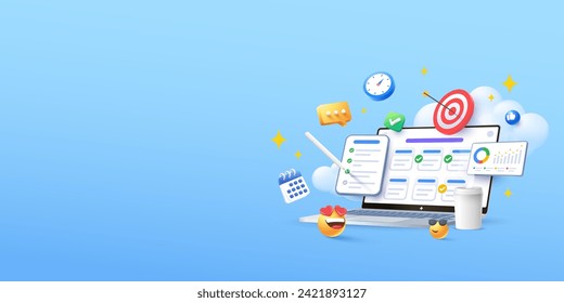 task management business planning app illustration design