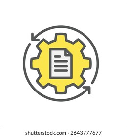 task management filled outline icon. workflow plan color line illustration.