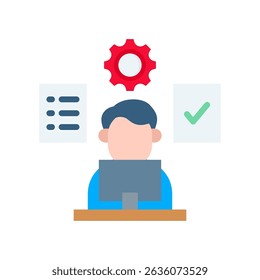 task management. Icon Flat Vector Illustration
