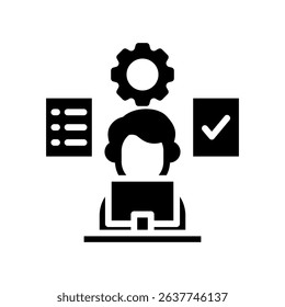 task management. Icon Glyph Vector Illustration
